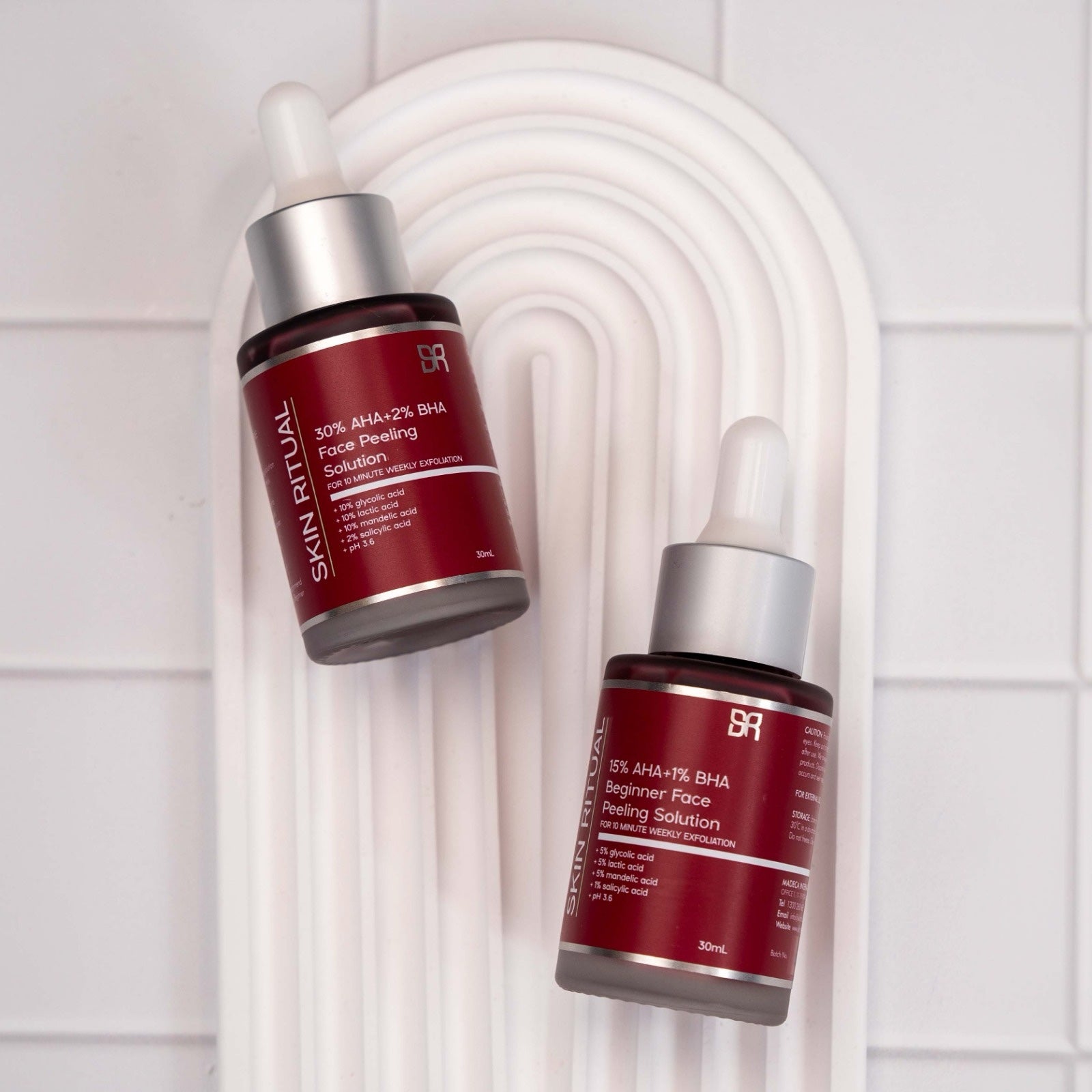AHA Peel Power Duo for Brighter Skin | 15% + 30% Exfoliation Set for Smooth Texture & Even Tone