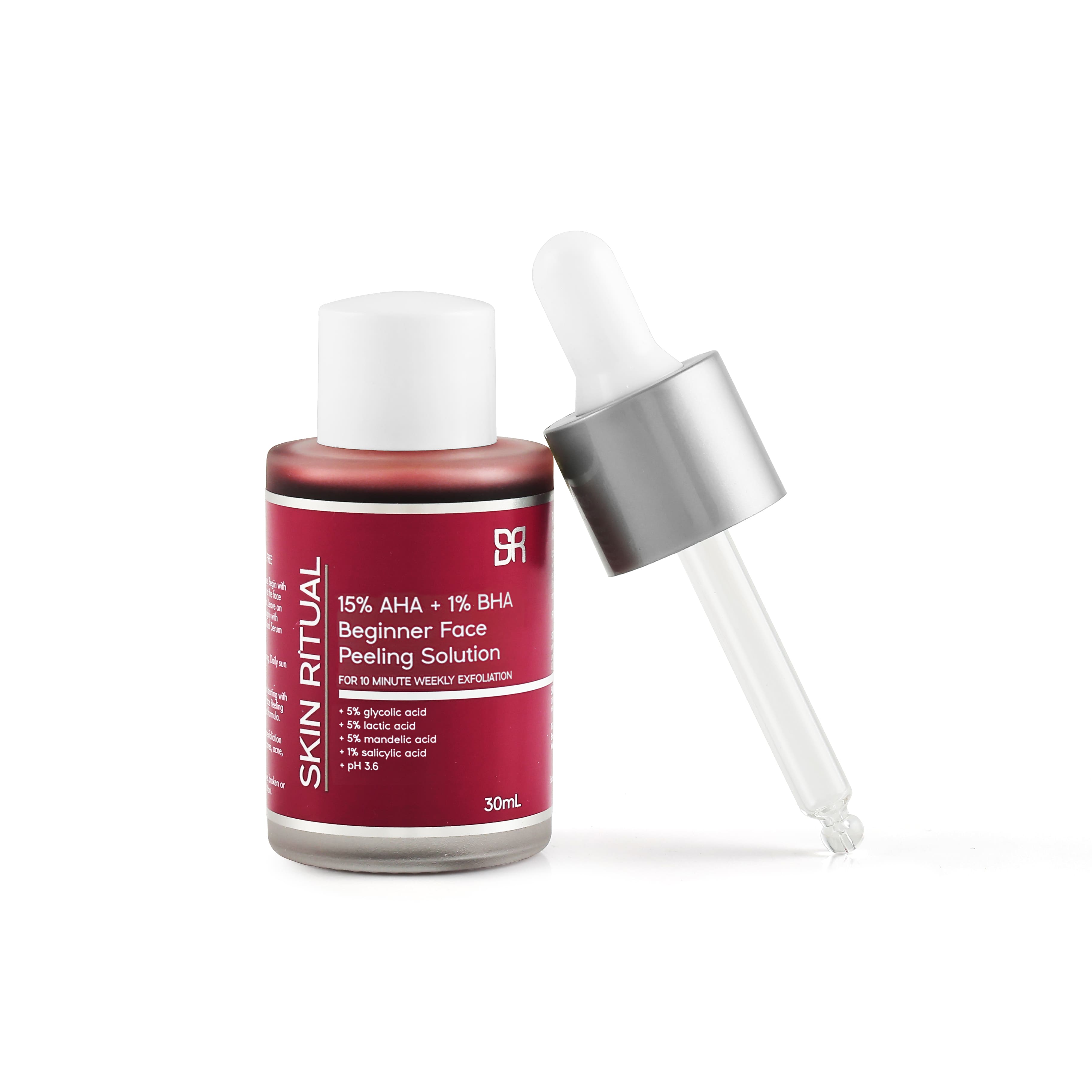 15% AHA+1% BHA Beginner Face Peeling Solution | Glow Renewing Peel | Gentle Exfoliation for Brighter, Smoother Skin